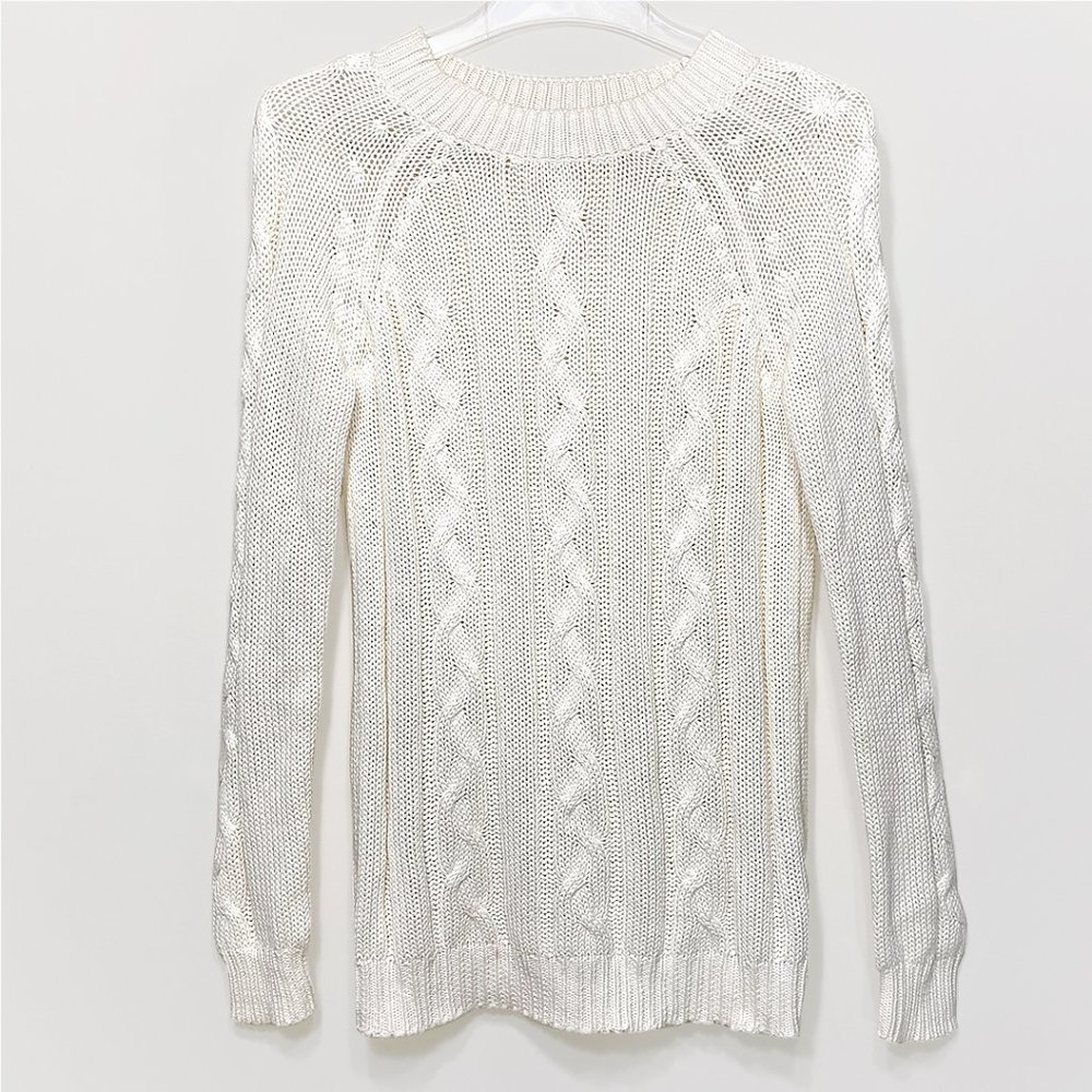 Oversized Cream Knit Sweater By VILA